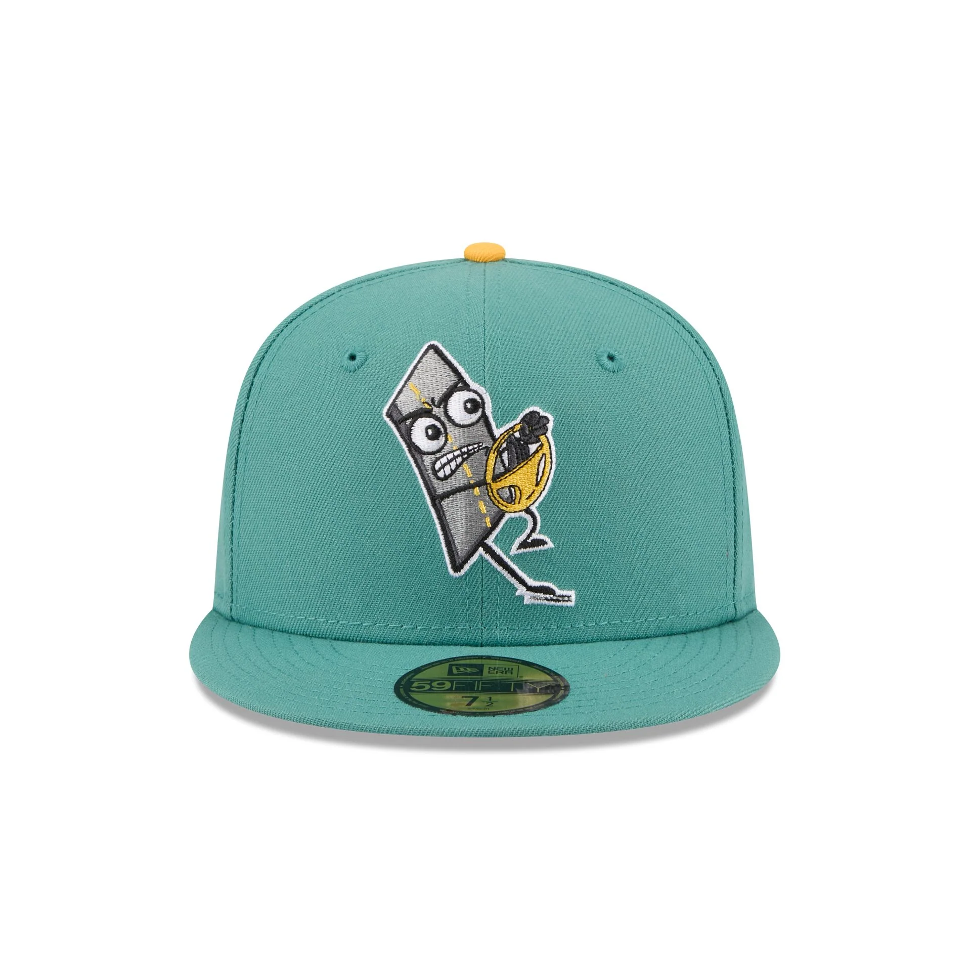 Worcester Red Sox Theme Night Light Green 59FIFTY Fitted Hat - Image 2